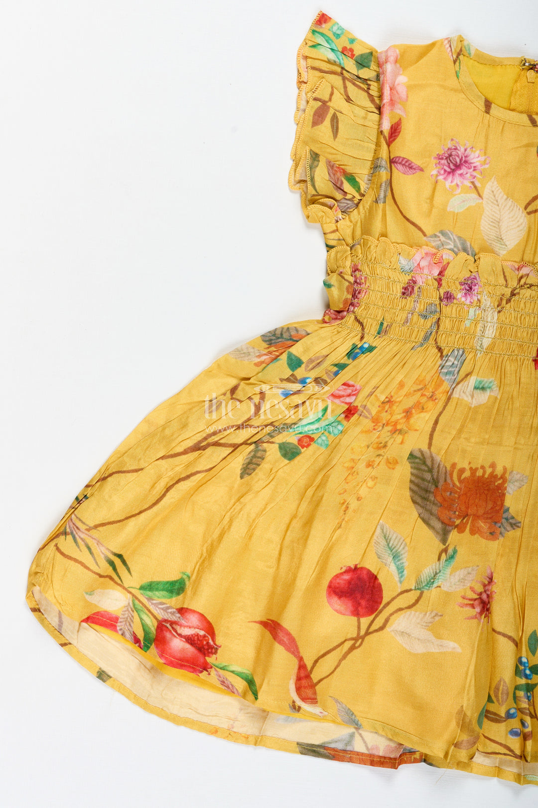 Tropical Print Summer Dress For Toddler Girls