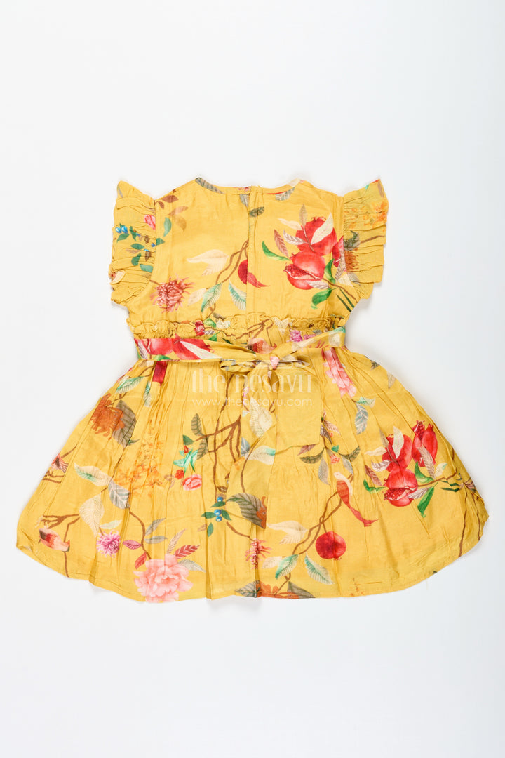Tropical Print Summer Dress For Toddler Girls