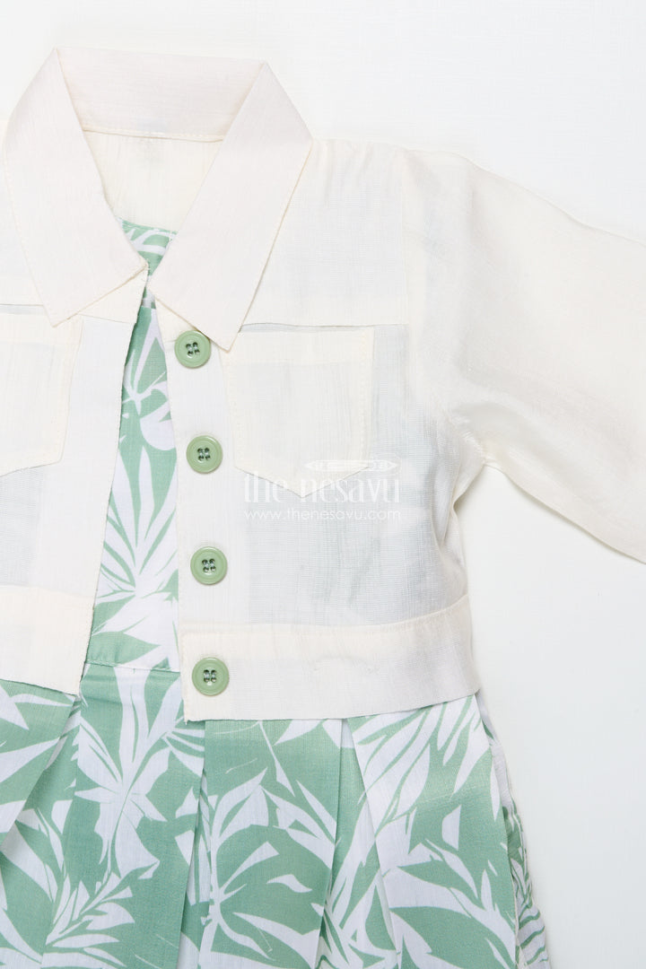 Girls Cotton Frock with Printed Jacket for Everyday Comfort