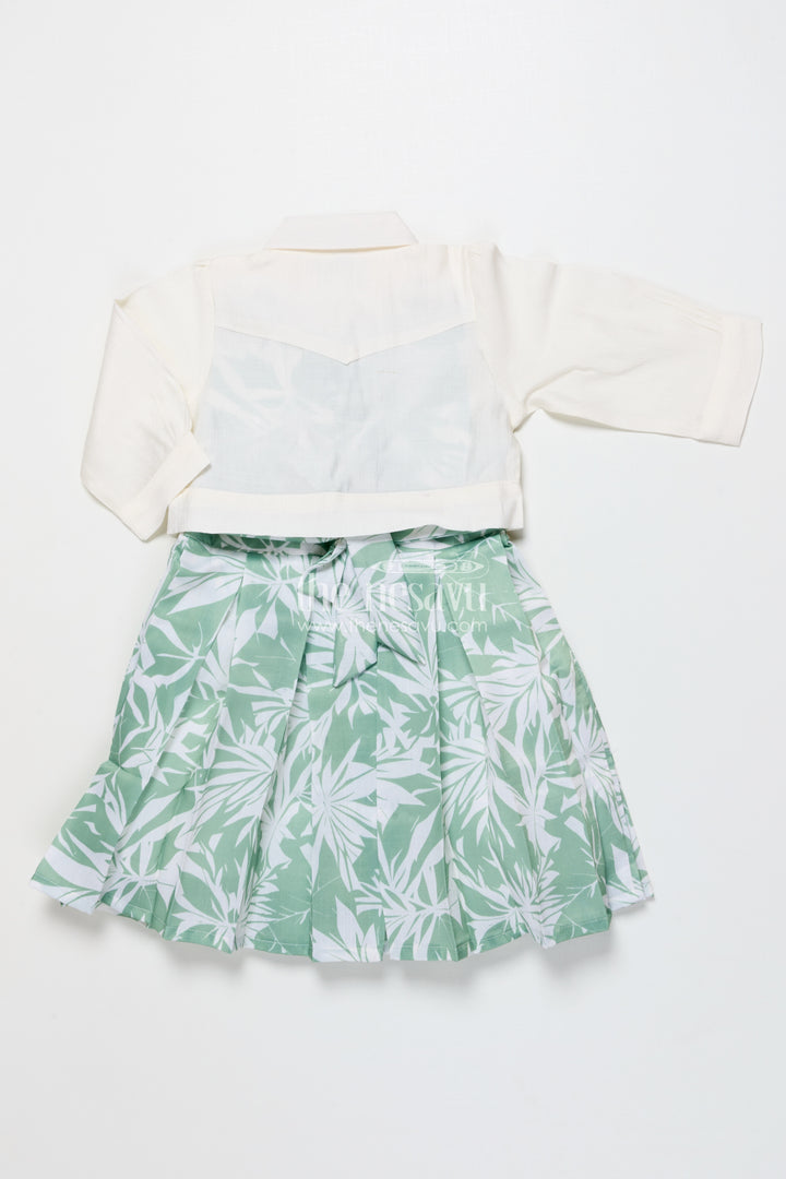 Girls Cotton Frock with Printed Jacket for Everyday Comfort