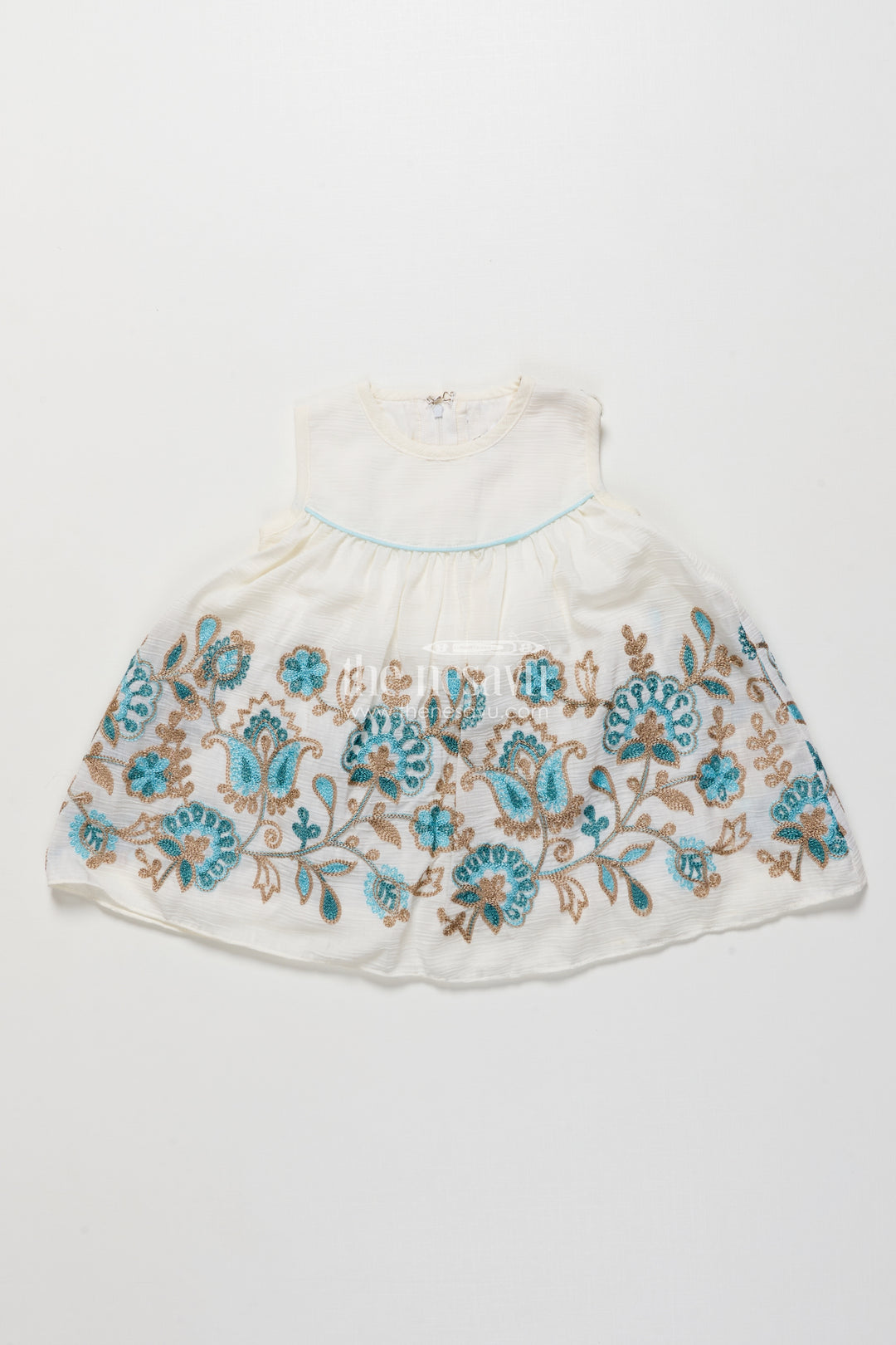 Baby girl embroidered frock with jacket for festive occasions