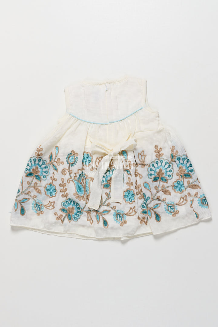 Baby girl embroidered frock with jacket for festive occasions