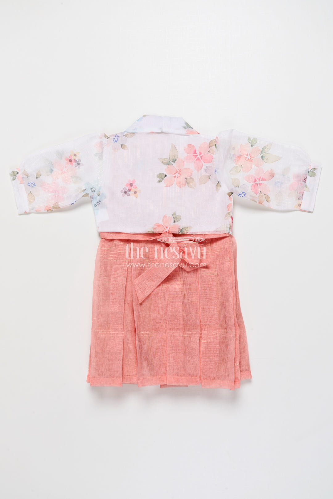 Girls Cotton Frock with Floral Jacket for Parties and Casual Wear