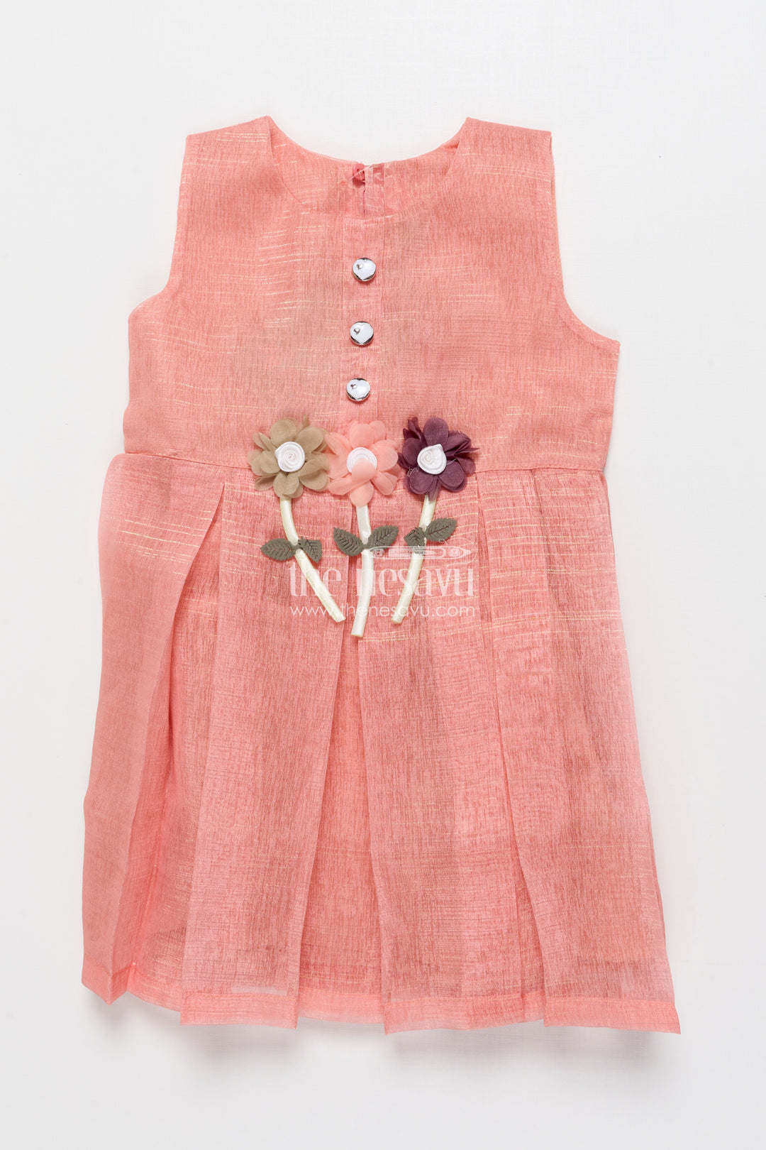 Girls Cotton Frock with Floral Jacket for Parties and Casual Wear
