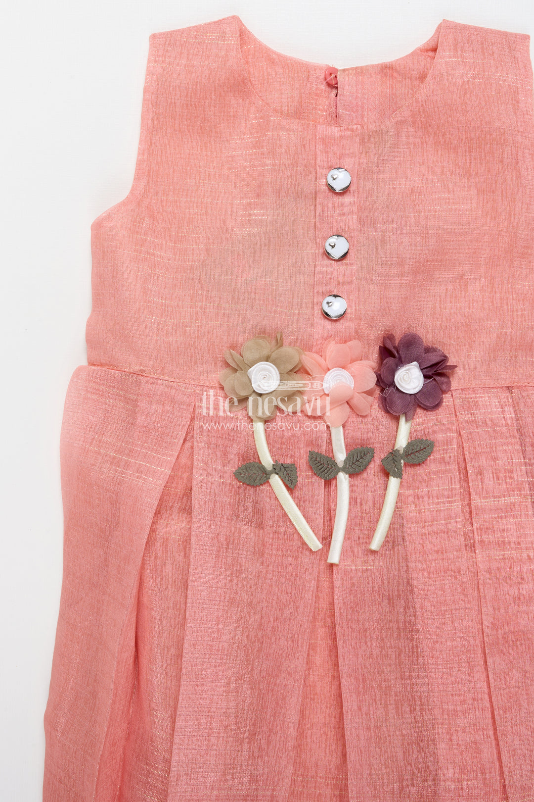 Girls Cotton Frock with Floral Jacket for Parties and Casual Wear