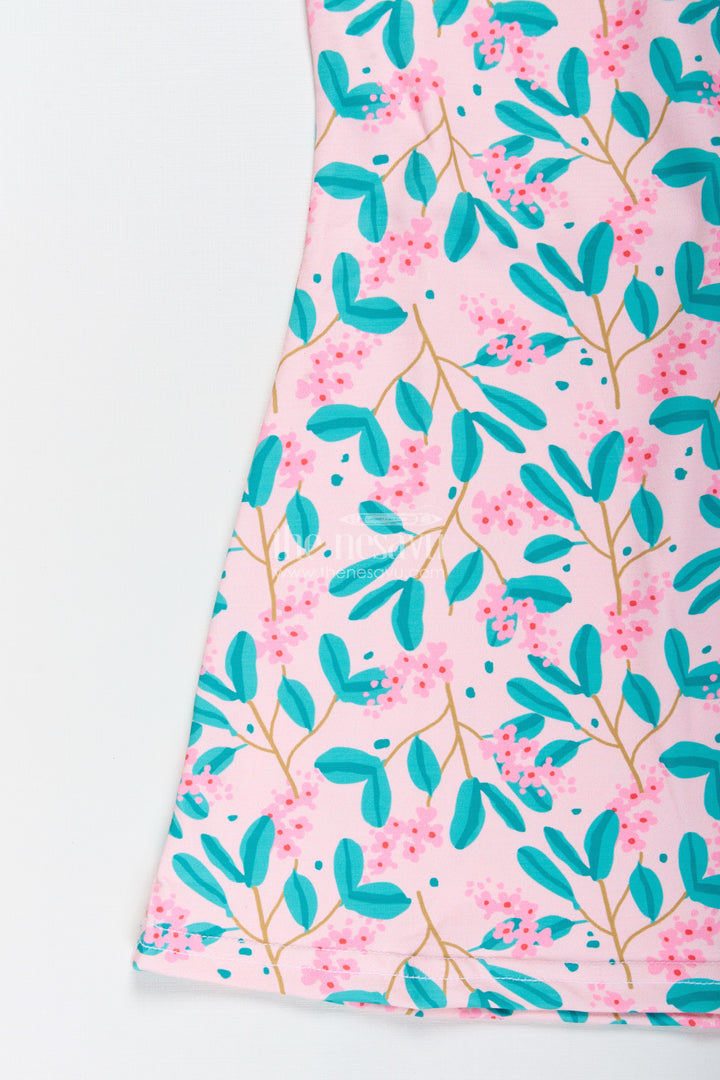 Girls Sleeveless Cotton Frock With Floral Print For Summer Outings