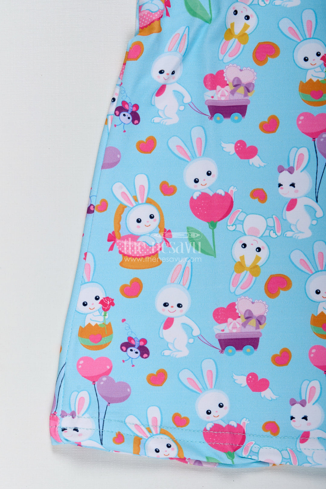 Girls Bunny Print Cotton Frock For Playdates And Casual Outings