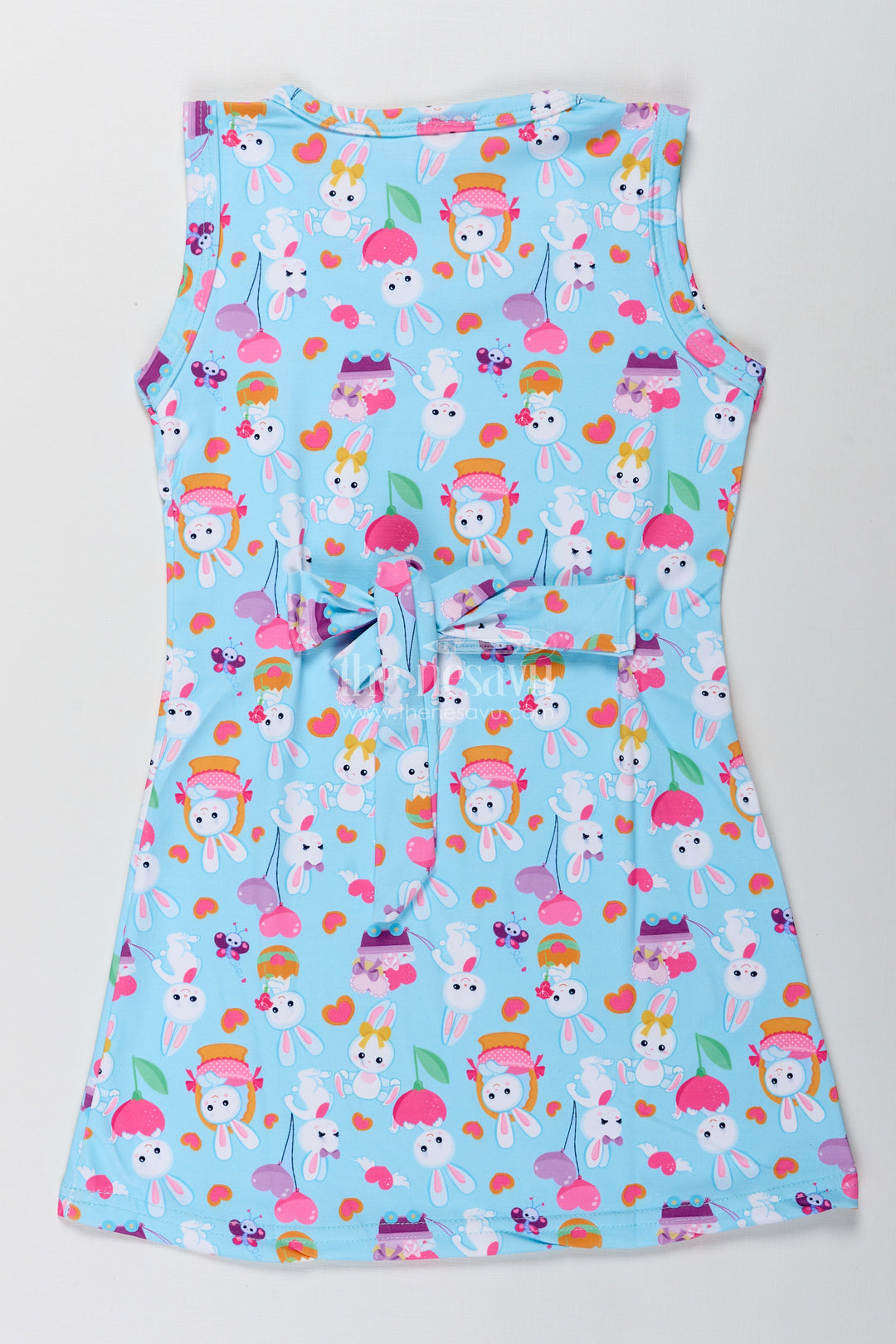 Girls Bunny Print Cotton Frock For Playdates And Casual Outings