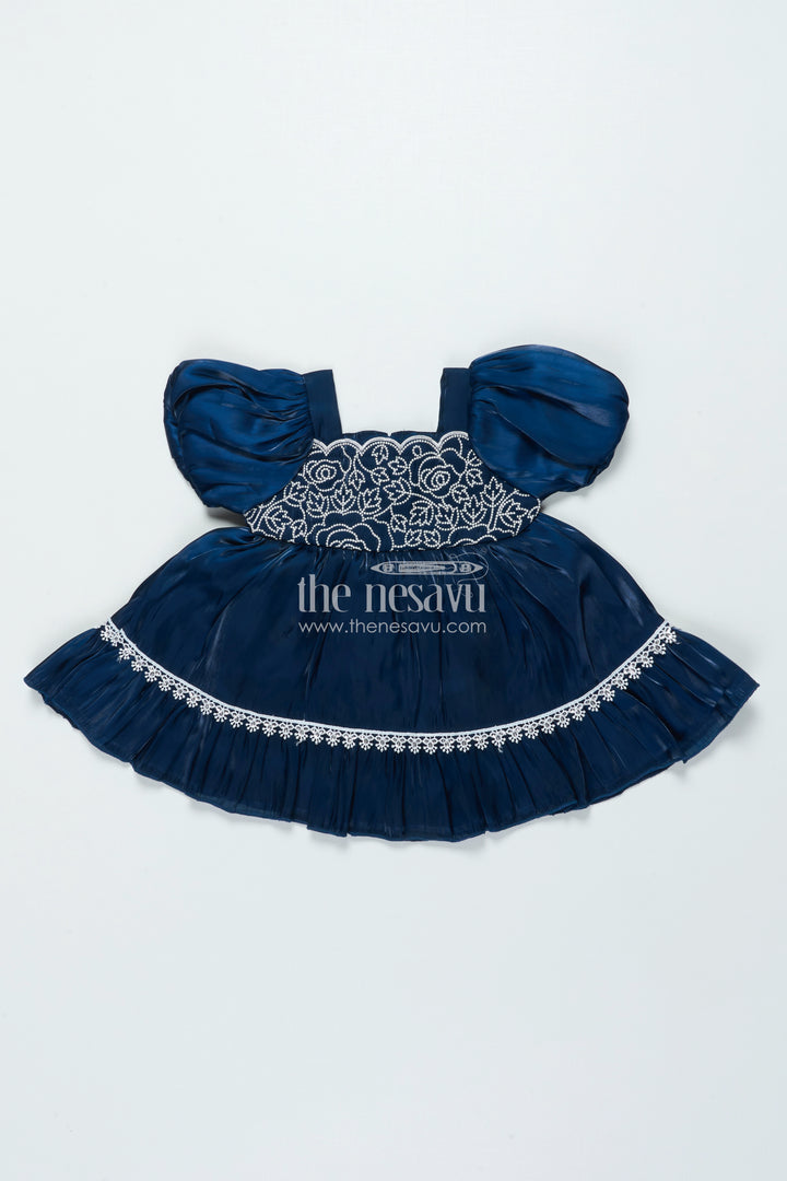 Fancy Frock for Baby Girls with Organza Embroidery for Festive Occasions