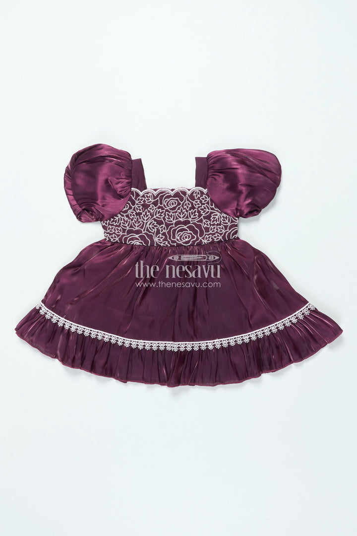 Organza Fancy Frock for Baby Girls with Embroidered Yoke and Layered Skirt