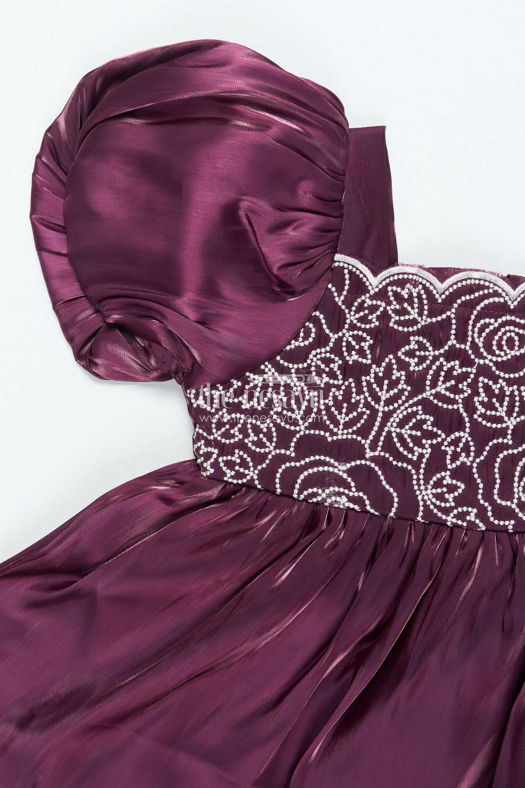 Organza Fancy Frock for Baby Girls with Embroidered Yoke and Layered Skirt