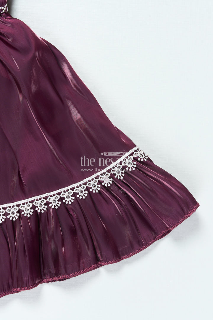 Organza Fancy Frock for Baby Girls with Embroidered Yoke and Layered Skirt