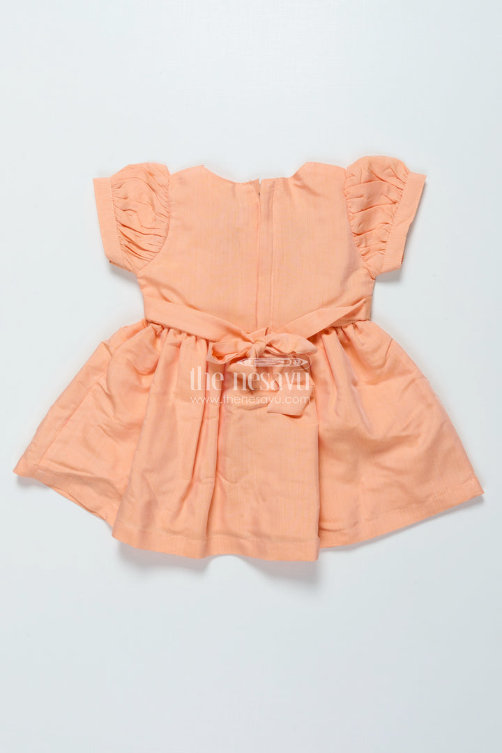 Baby Cotton Frock with Cartoon Embroidery for Playdates and Casual Outings