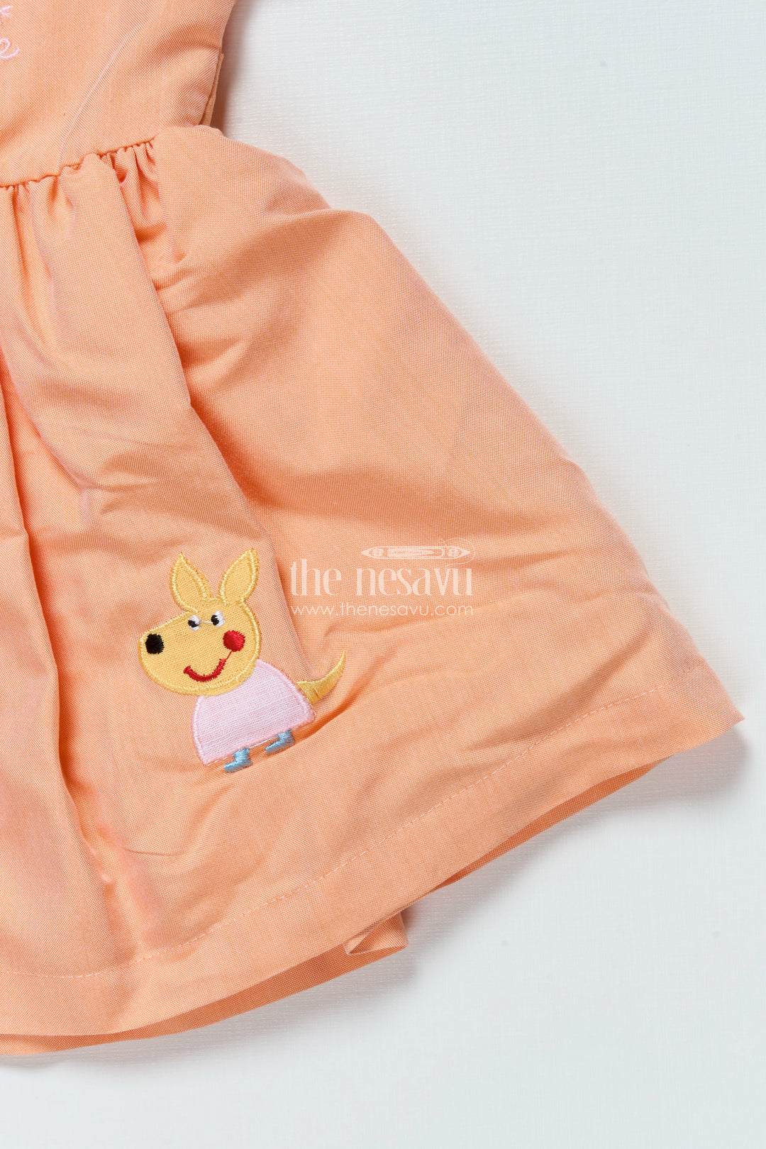 Baby Cotton Frock with Cartoon Embroidery for Playdates and Casual Outings