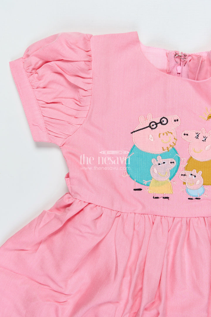 Baby Cotton Frock with Peppa Pig Embroidery for Casual Days and Playtime