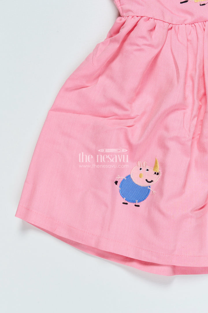 Baby Cotton Frock with Peppa Pig Embroidery for Casual Days and Playtime