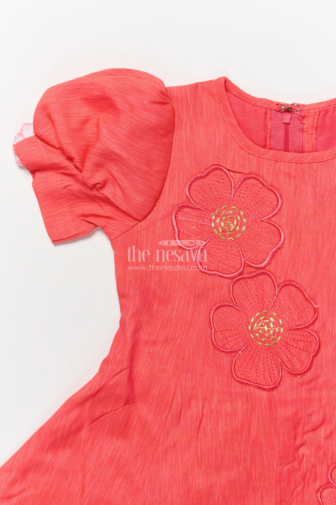 Cotton Frock with Floral Embroidery for Girls Casual and Festive Wear