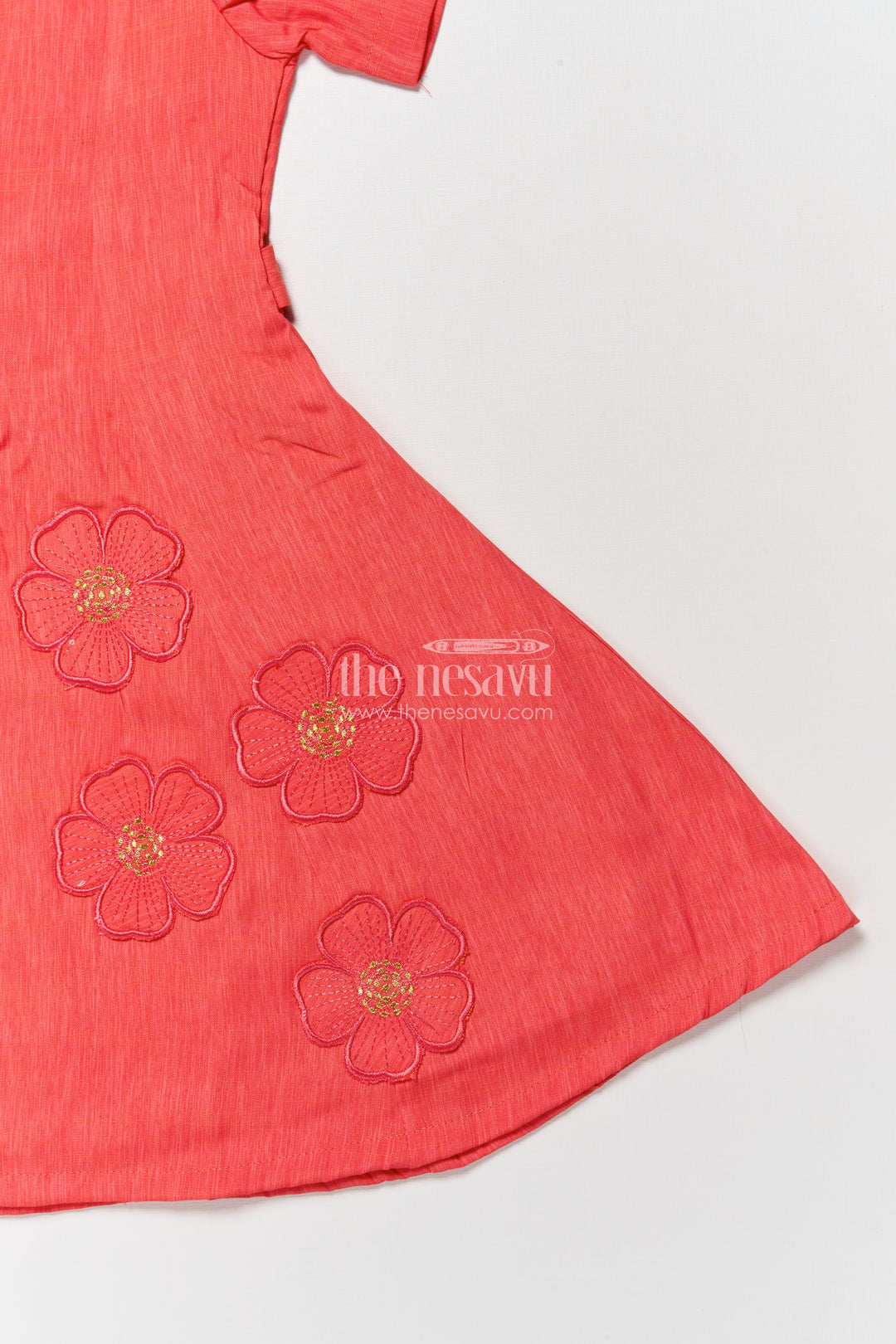 Cotton Frock with Floral Embroidery for Girls Casual and Festive Wear