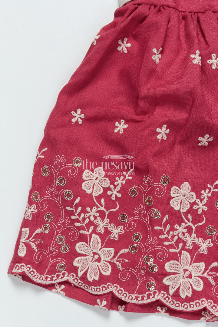 Girls Cotton Frock with Embroidered Jacket for Festive and Casual Occasions