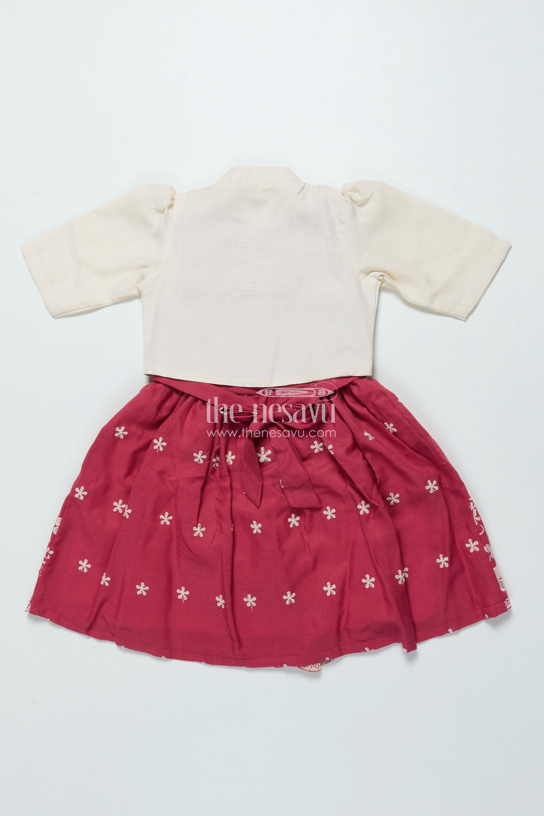 Girls Cotton Frock with Embroidered Jacket for Festive and Casual Occasions