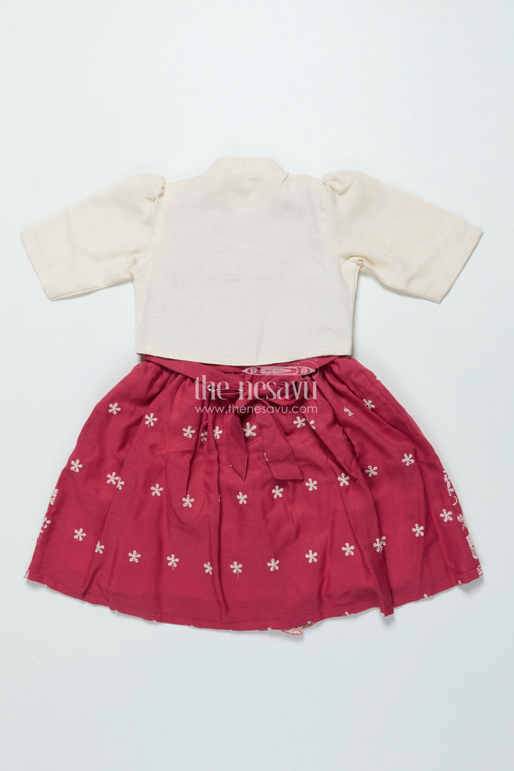Girls Cotton Frock with Embroidered Jacket for Festive and Casual Occasions