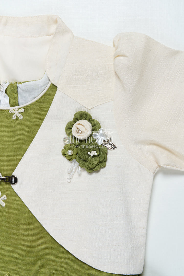 Cotton Frock with Embroidered Jacket for Girls for Festive and Family Functions