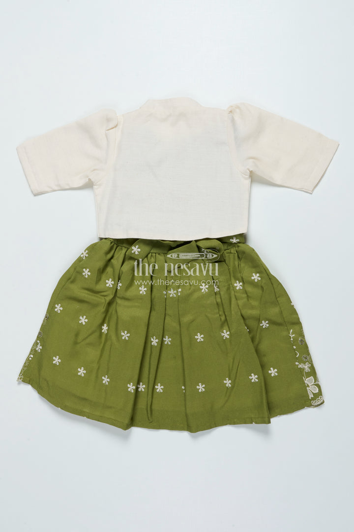 Cotton Frock with Embroidered Jacket for Girls for Festive and Family Functions