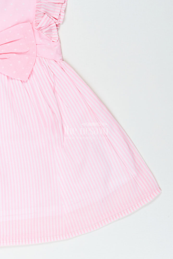 Cotton frock for baby girls with bow design for everyday twirls and outings