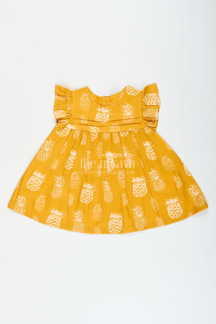 Cotton frock for baby girls with fruit print for everyday wear and outings