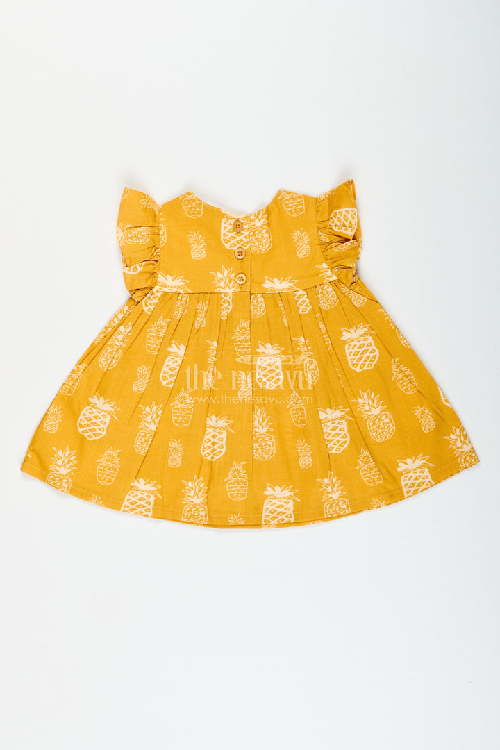 Cotton frock for baby girls with fruit print for everyday wear and outings