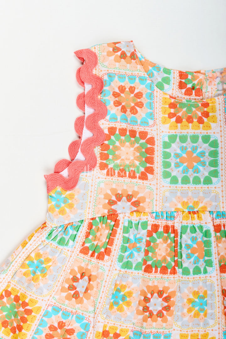 Baby girl cotton frock with prints for everyday twirls and comfort