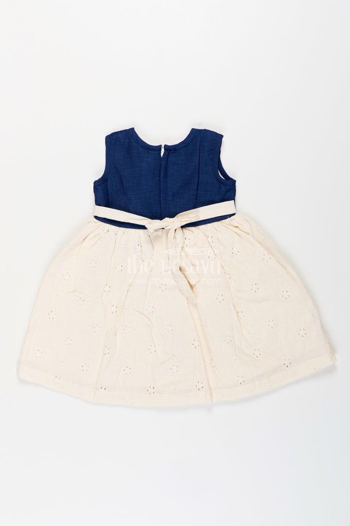 Baby girl sleeveless cotton frock with hakoba embroidery for daily wear