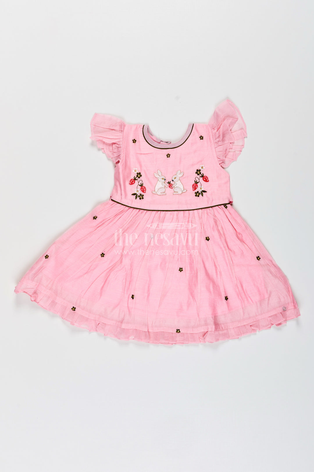 Baby girl chanderi frock for birthday and ethnic celebrations