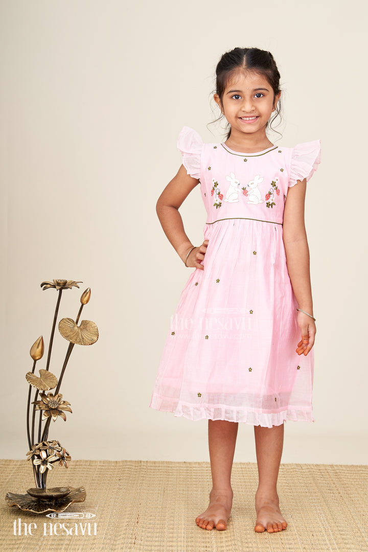 Baby girl chanderi frock for birthday and ethnic celebrations
