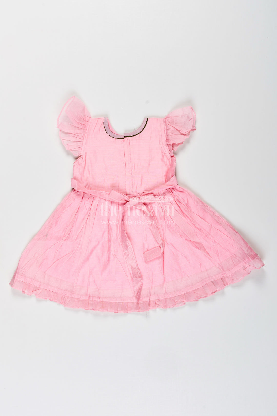 Baby girl chanderi frock for birthday and ethnic celebrations