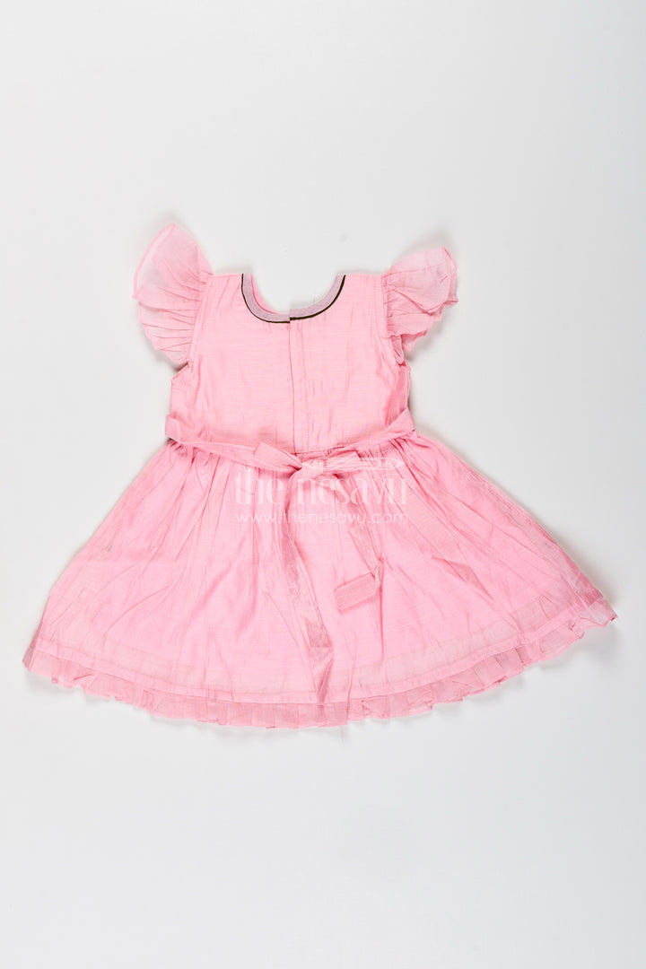 Baby girl chanderi frock for birthday and ethnic celebrations