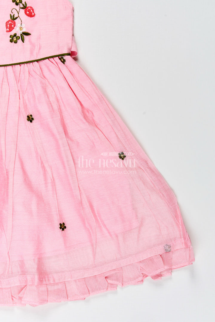 Baby girl chanderi frock for birthday and ethnic celebrations