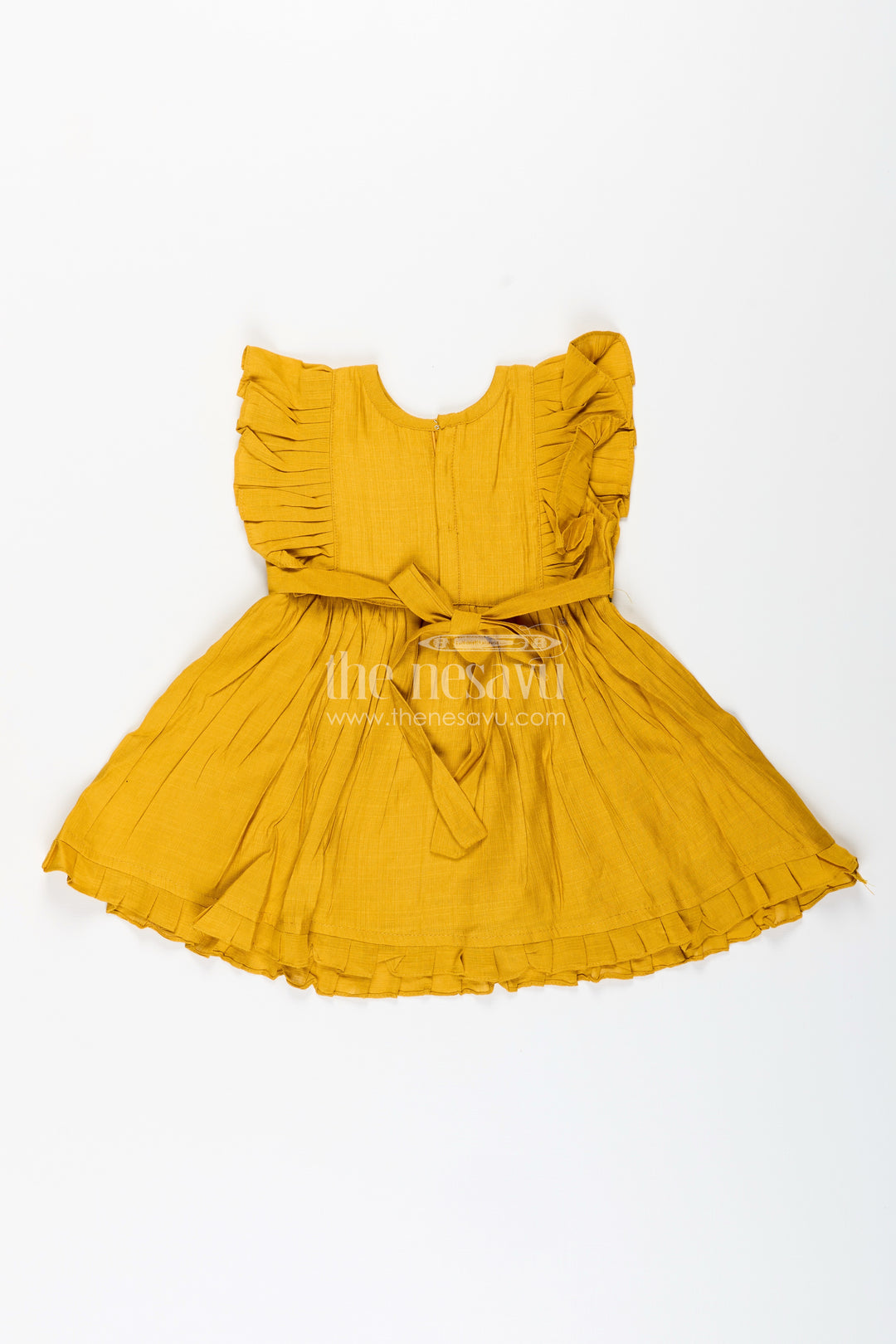 Baby girl festive frock with bird embroidery for functions and parties
