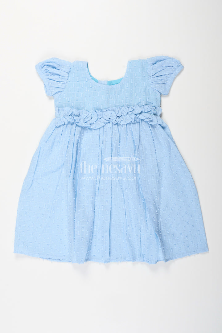 Georgette frock for toddler girls with ruffle sleeves