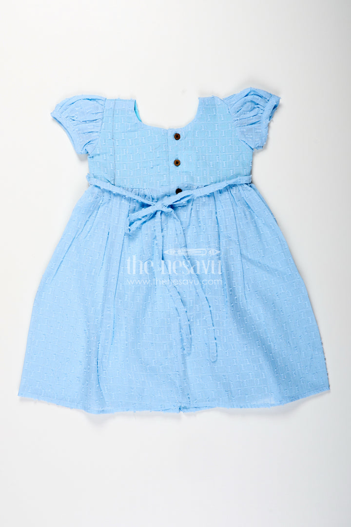 Georgette frock for toddler girls with ruffle sleeves