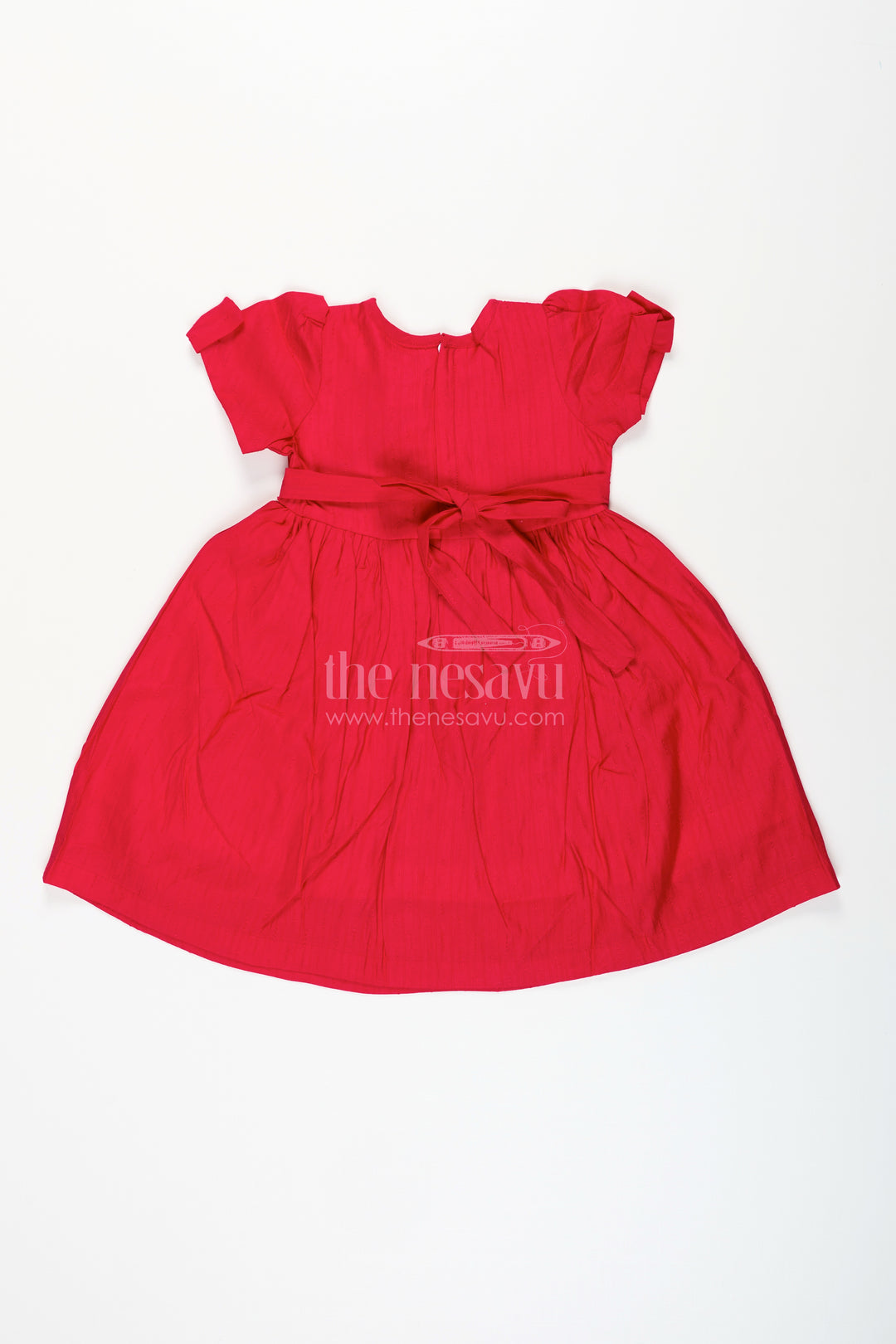 Toddler girl silk blend frock with elephant embroidery for festive wear