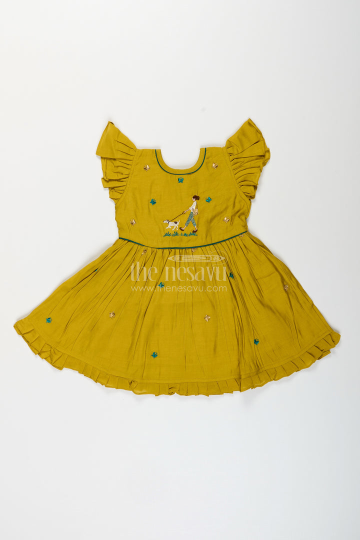 Baby girl chanderi frock for casual family outings