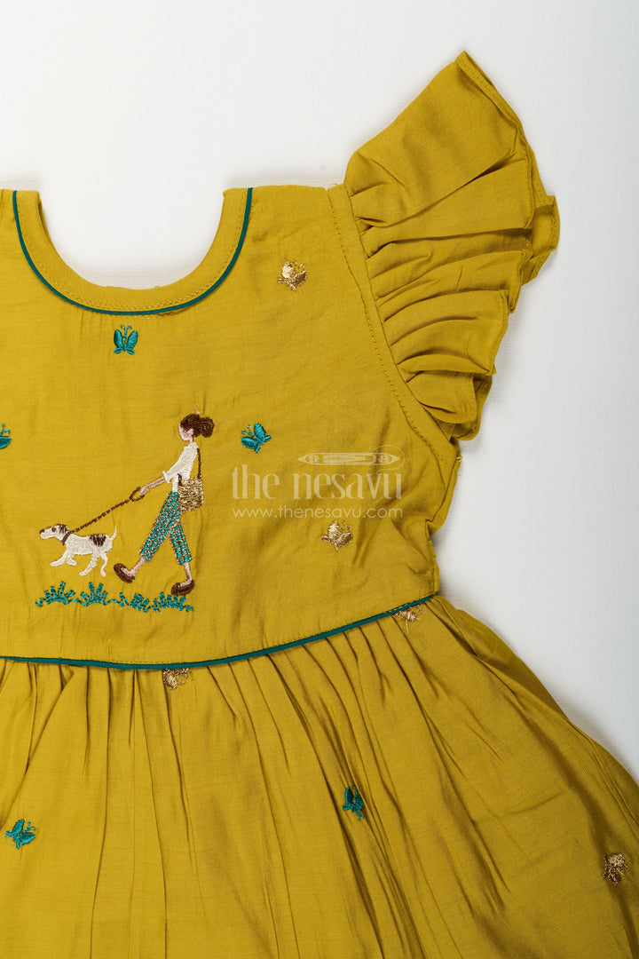Baby girl chanderi frock for casual family outings