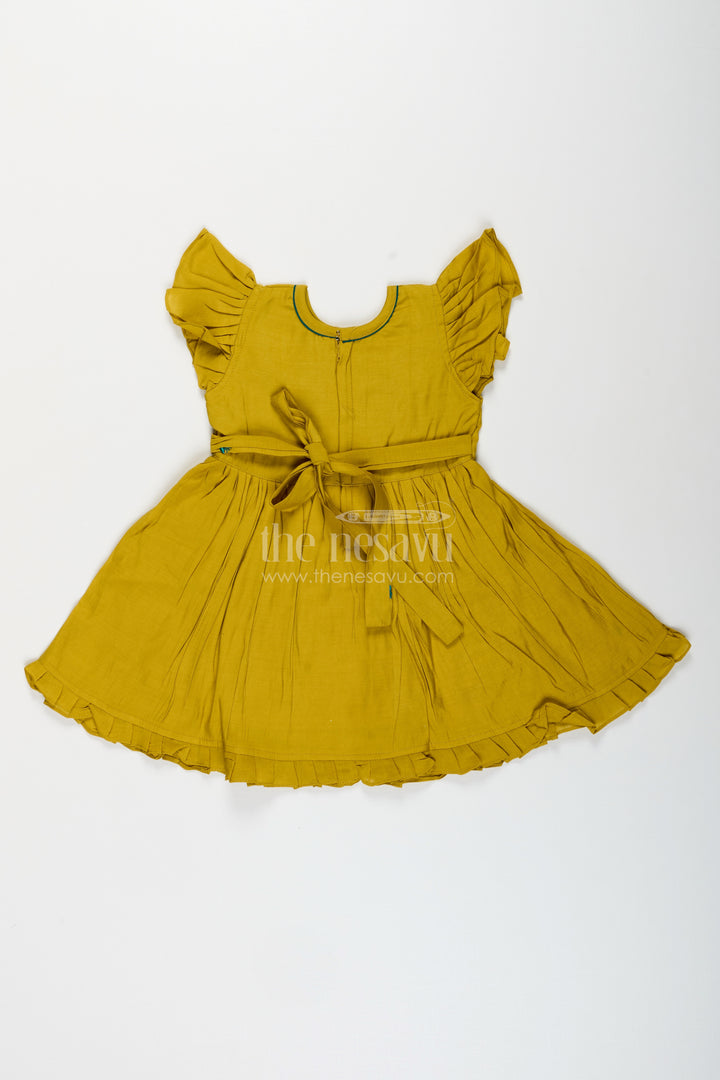 Baby girl chanderi frock for casual family outings