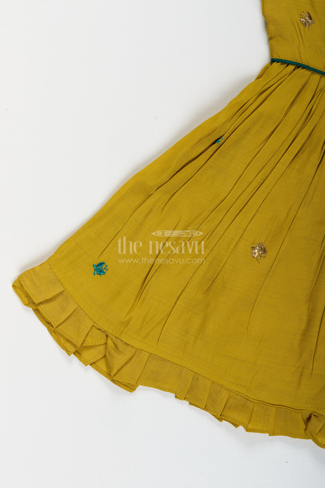 Baby girl chanderi frock for casual family outings