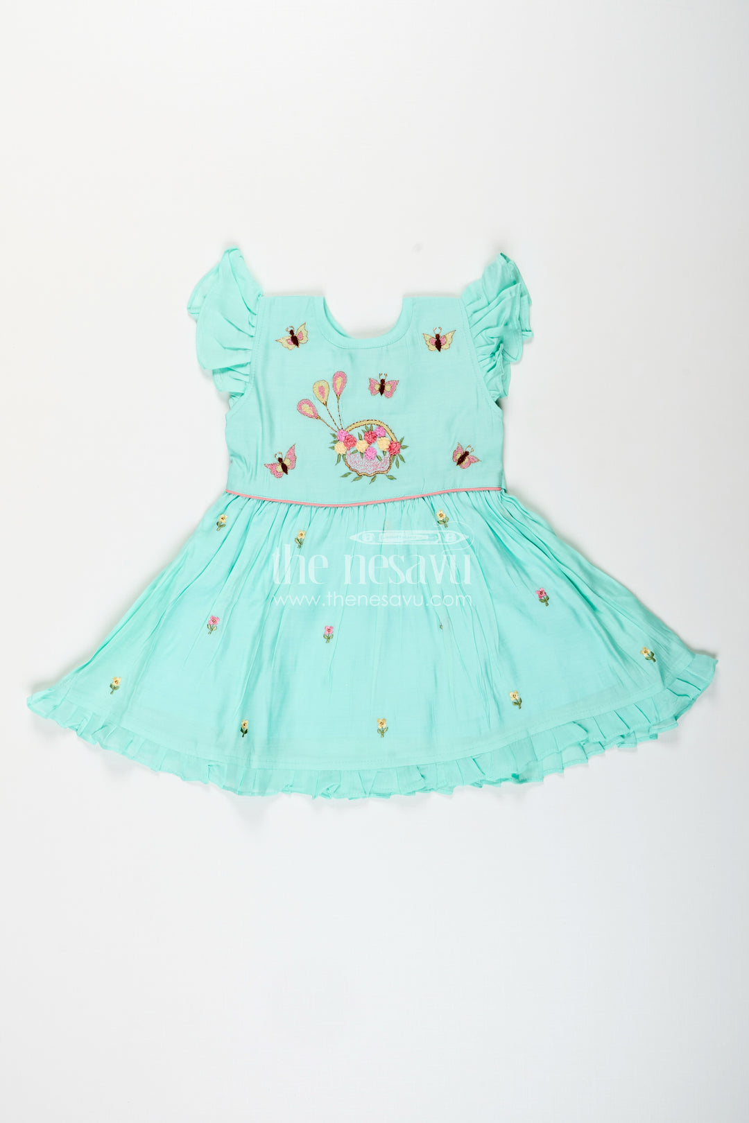 Baby girl chanderi frock for birthday and festive occasions