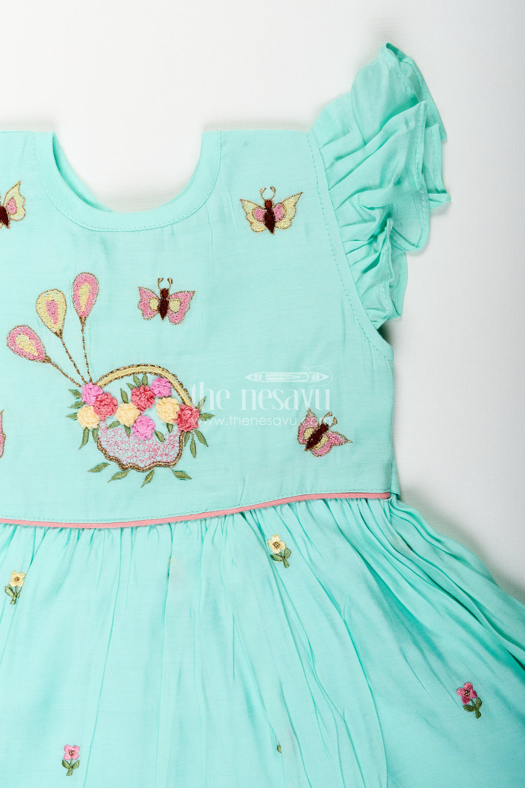 Baby girl chanderi frock for birthday and festive occasions