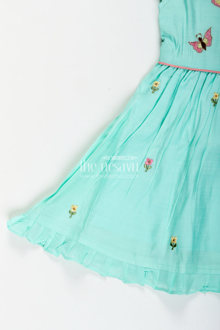 Baby girl chanderi frock for birthday and festive occasions