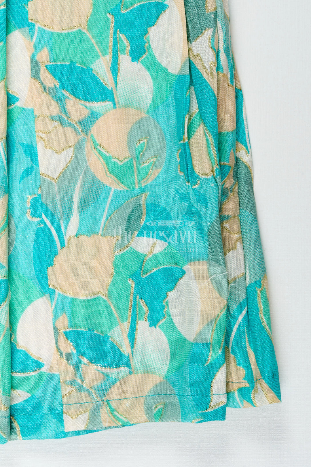 Girls cotton frock with floral digital print in sleeveless design