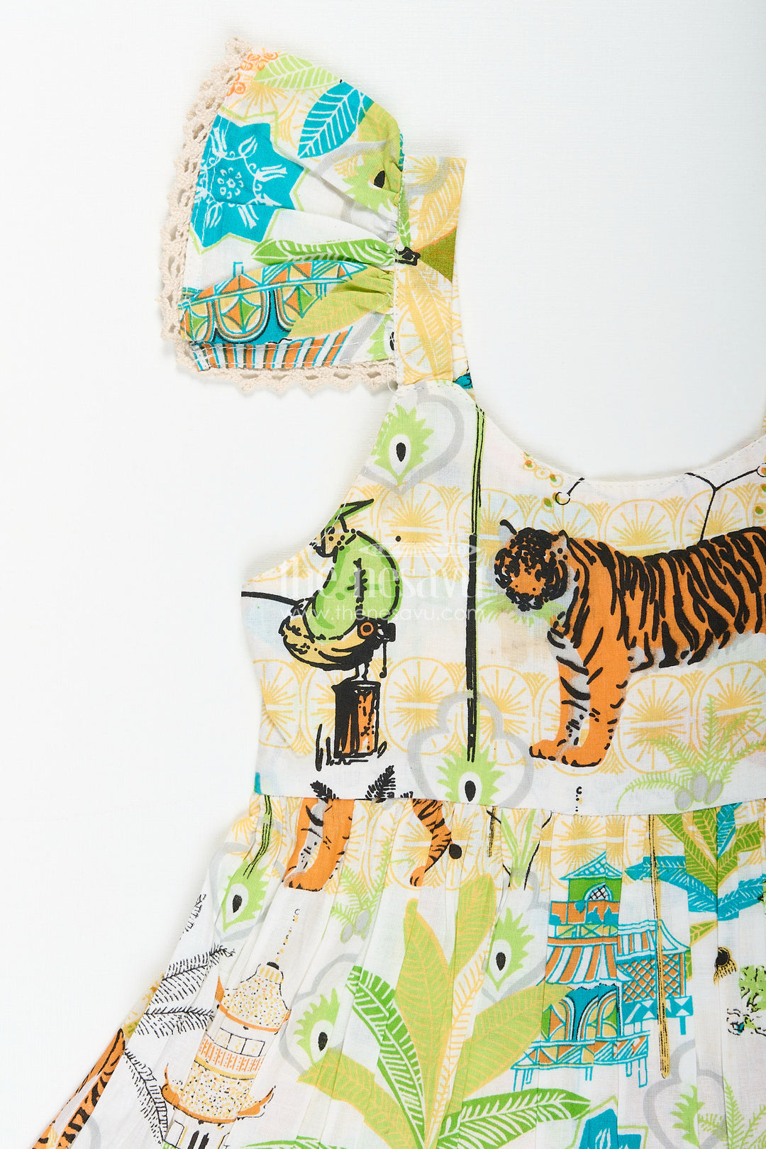 Baby girl frock with nature-inspired print for playful days